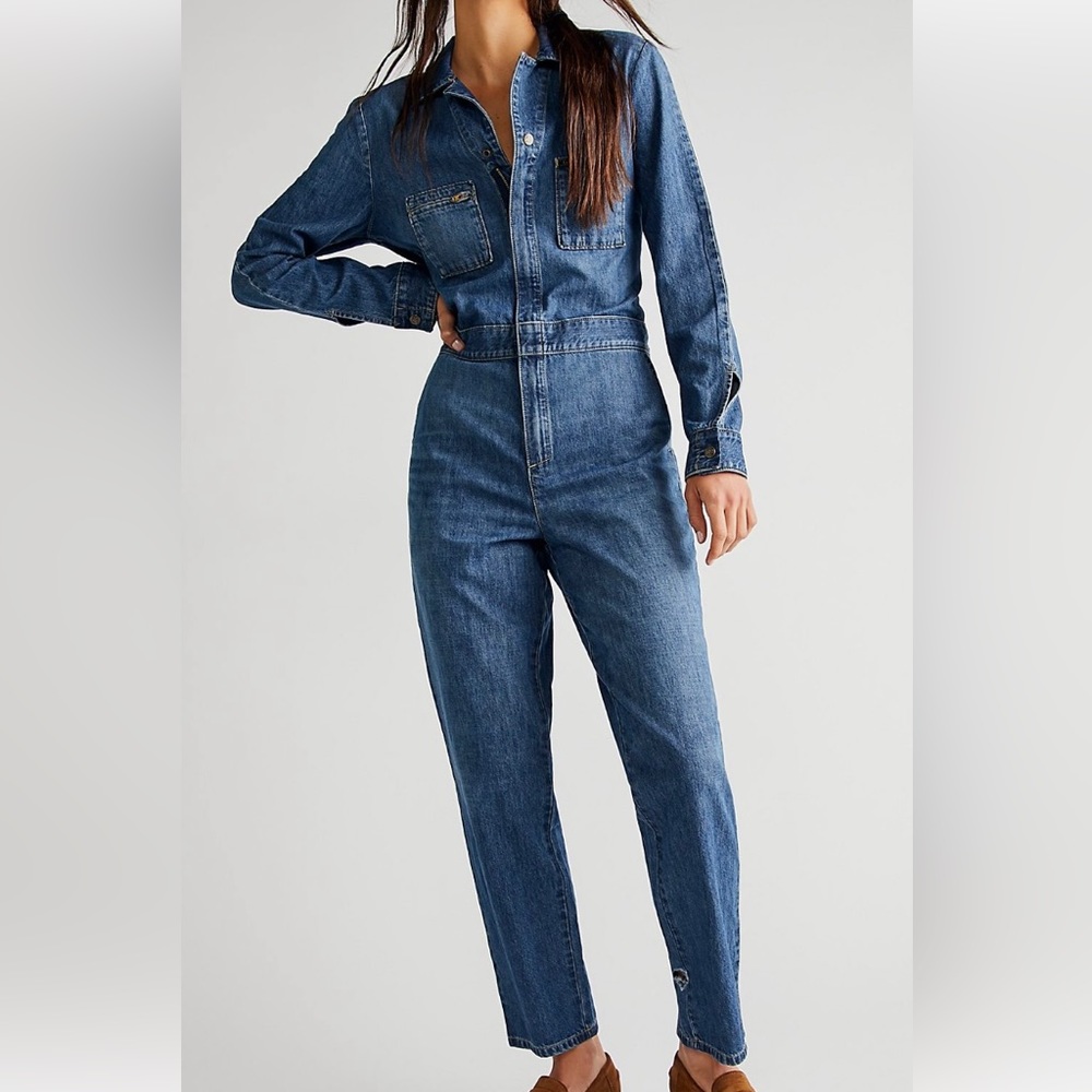 Free People Lee Union Denim Coveralls